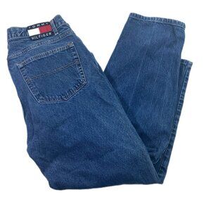 VTG Tommy Hilfiger Blue Jeans 40x30 Y2K 90s Preppy Grunge Baggy Big Logo